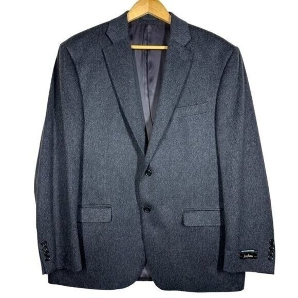 Neiman Marcus Mens 100% Cashmere Sport Coat Size 44R Charcoal Gray Blazer NEW